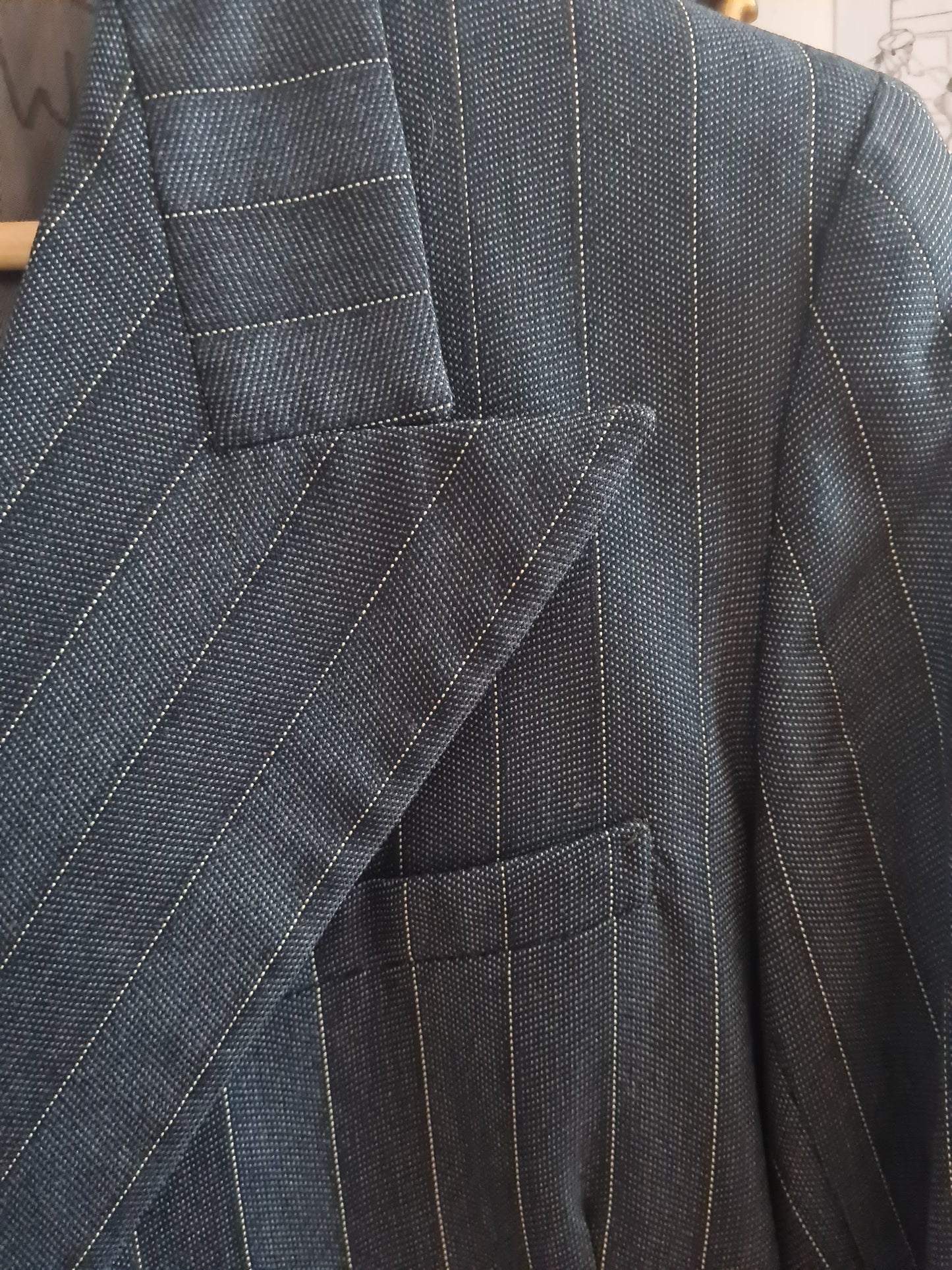 1940s Lynx Double Breasted Jacket, Black