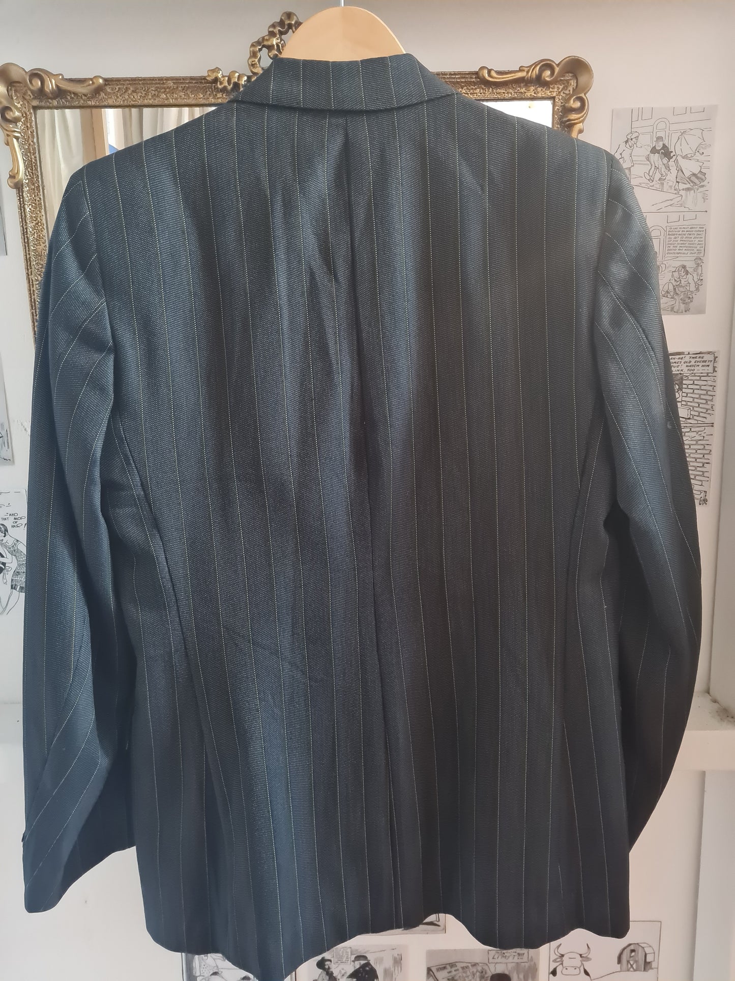 1940s Lynx Double Breasted Jacket, Black