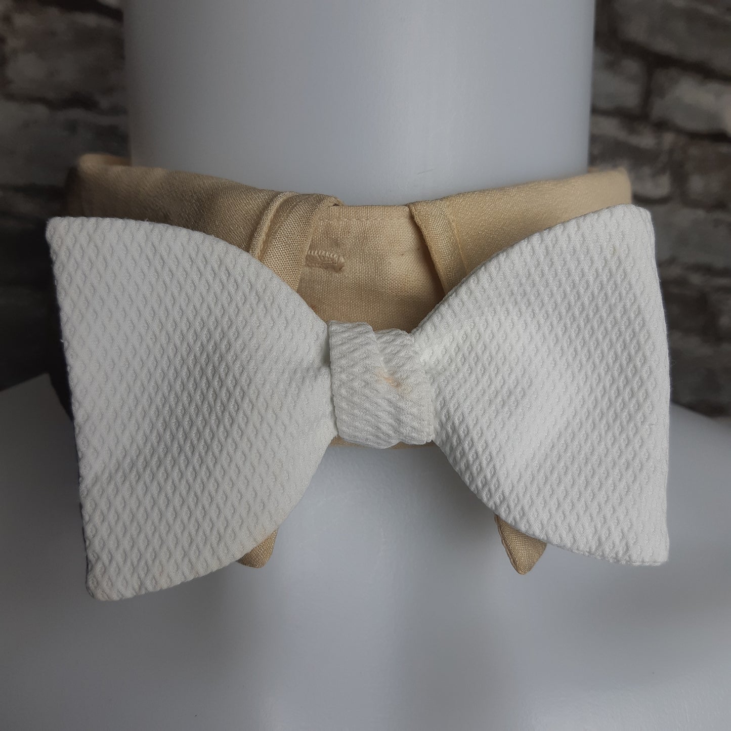 Bowtie, Single End White Butterfly