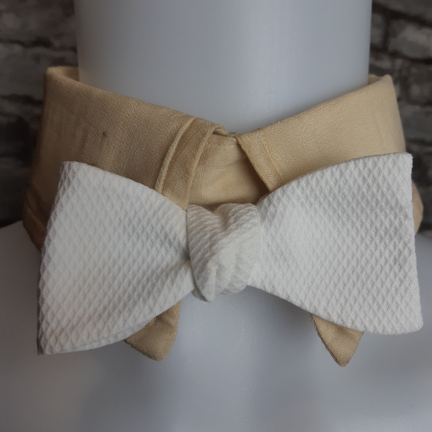 Bowtie, Single End White Butterfly