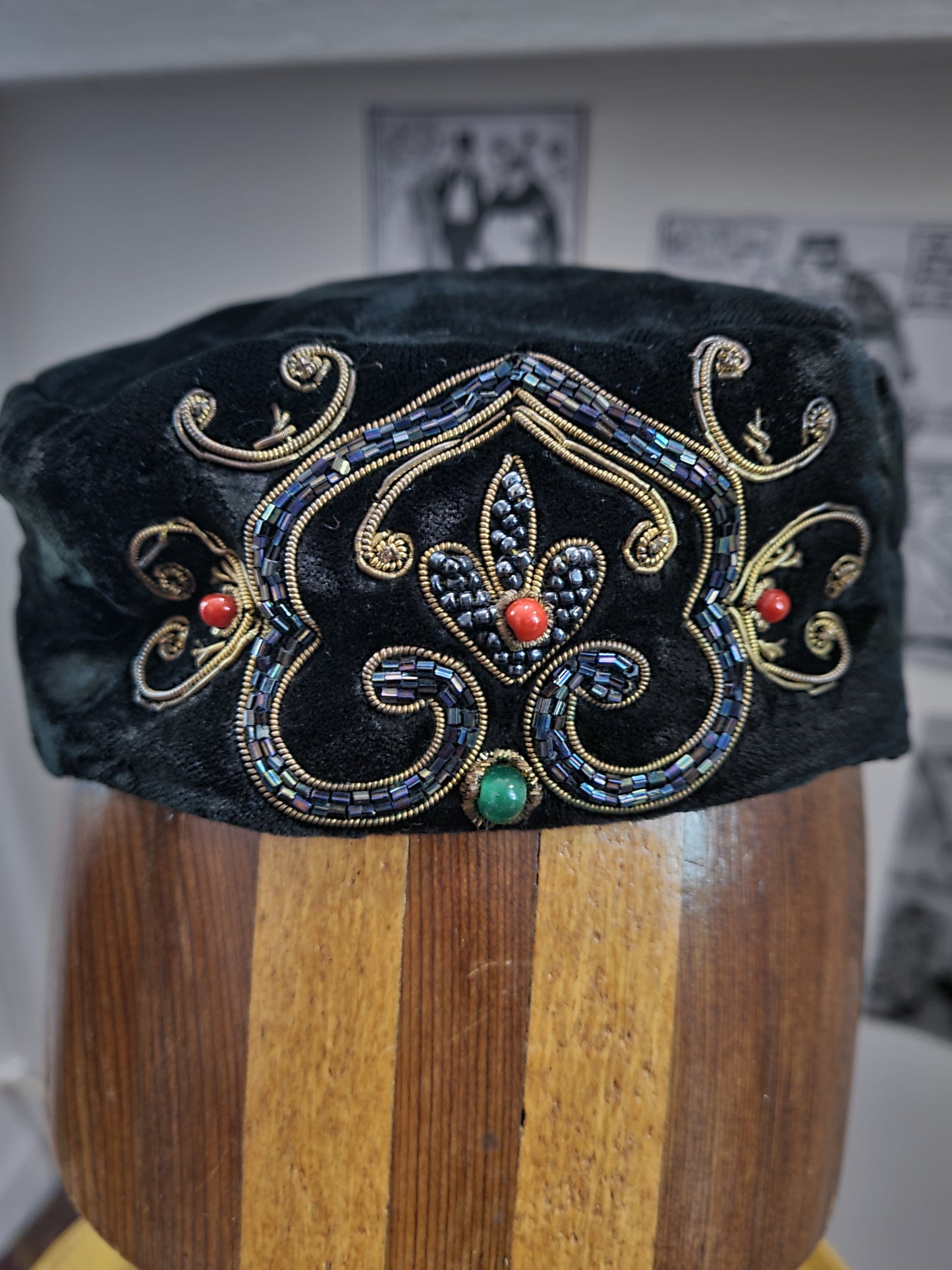 Edwardian Smoking Cap, Velvet