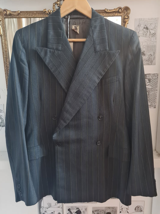 1940s Lynx Double Breasted Jacket, Black