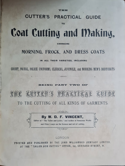 The Cutter's Practical Guide Victorian Tailoring Book