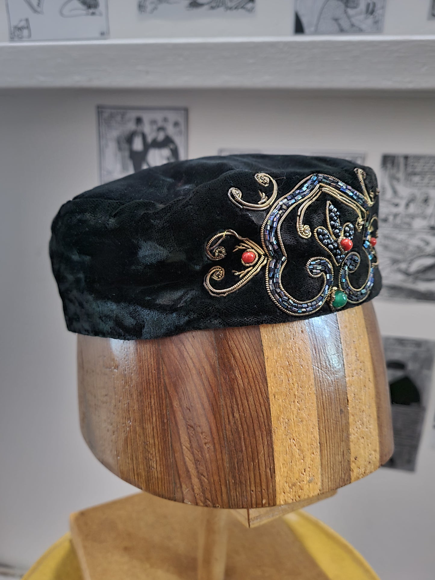 Edwardian Smoking Cap, Velvet