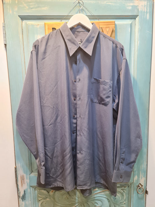 Shirt, Blue Satin